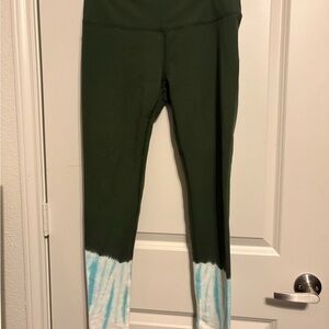 J. Jill Dip Dye Leggings in Green and White
